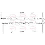 Apec Handbrake Cable Centre CAB1458