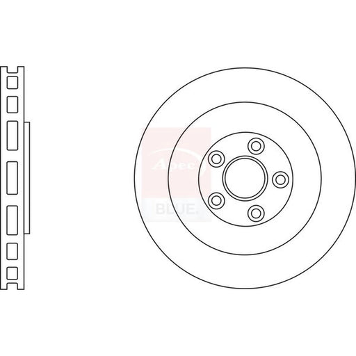 Apec 2 x Vented Rear Brake Discs SDK6992