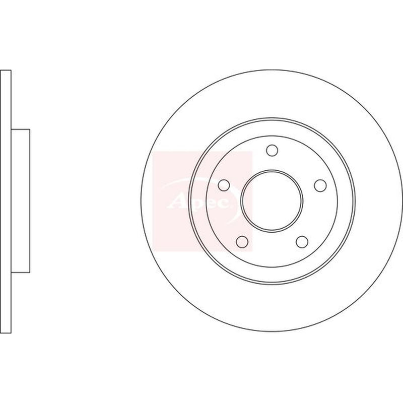 Apec 2 x Solid Rear Brake Discs DSK3375