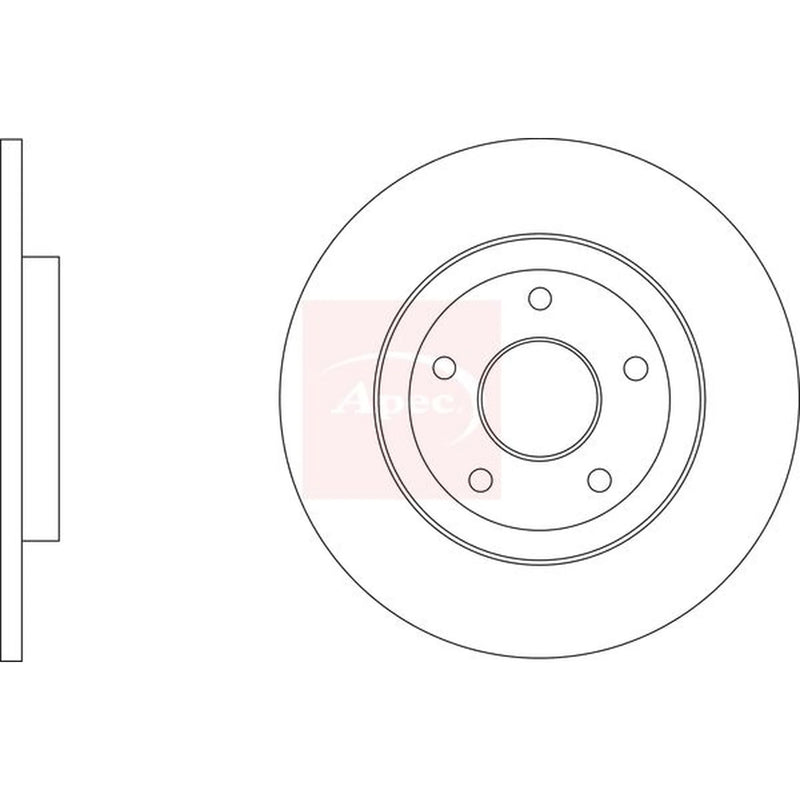 Apec 2 x Solid Rear Brake Discs DSK3375