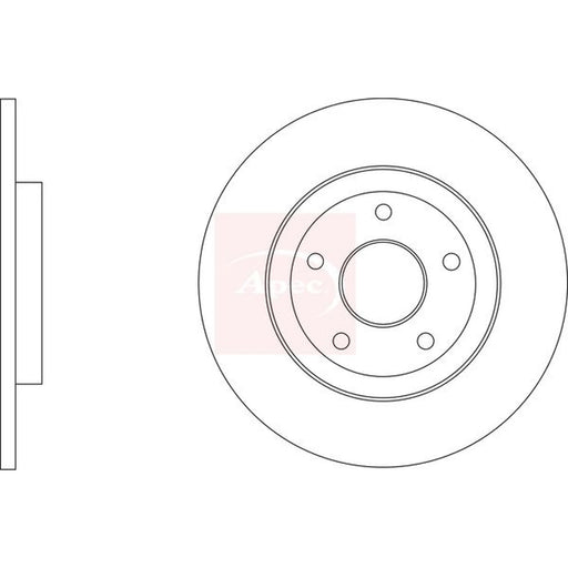 Apec 2 x Solid Rear Brake Discs DSK3375
