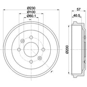 Mintex Brake Drum Assembly Rear MBD422