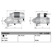 Denso Starter Motor 12V 0.7kW 10 Teeth DSN2083