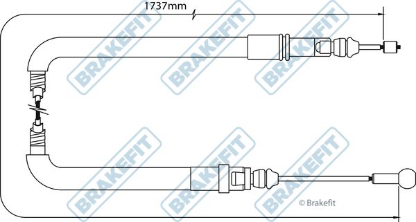 Apec Handbrake Cable Left Rear fits Fiat Scudo Bus 2007-2016 1.6 2.0