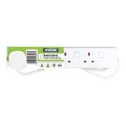 Status International® Extension Socket Switched 4 Way 2m White - S4WSS2MCP9