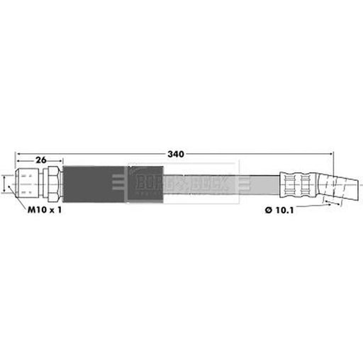 Borg & Beck Brake Hydraulic Hose Line Front Left BBH6339