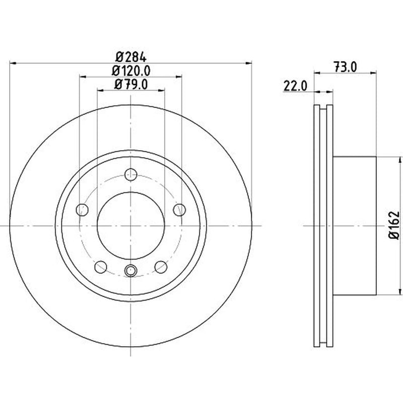 DON 2 x Internally Vented Front Brake Discs PCD10362
