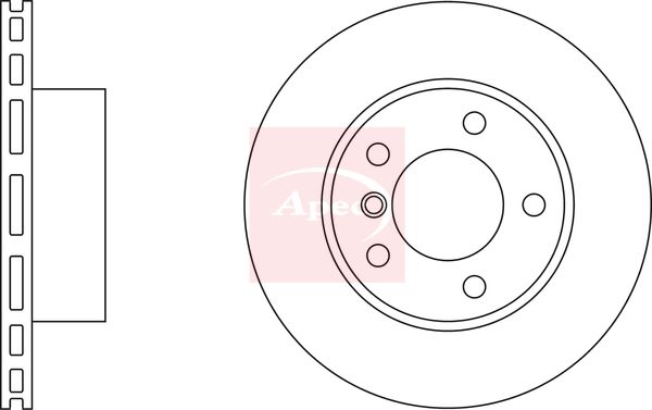 Apec 2 x Brake Disc Set Vented