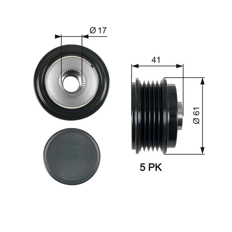 Gates Alternator Overrunning Freewheel Clutch OAP7173