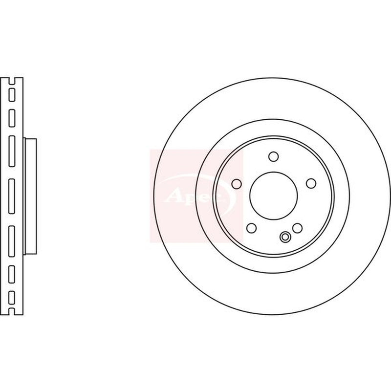 Apec 2 x Vented Front Brake Discs DSK2735