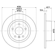Mintex 2 x Solid Rear Brake Discs MDC985C