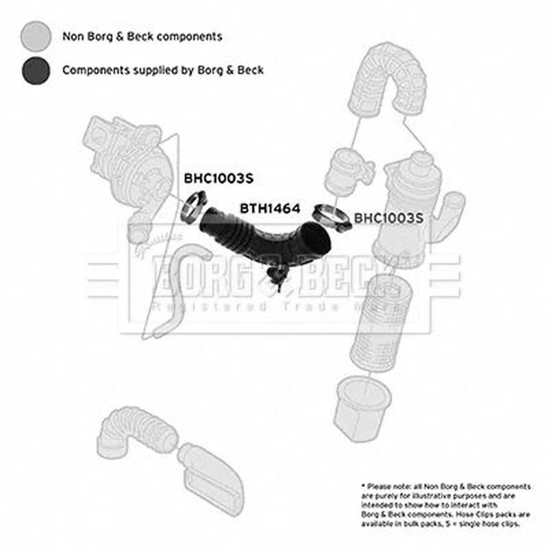 Borg & Beck Air Filter Intake Hose NBR (nitrile butadiene rubber BTH1464