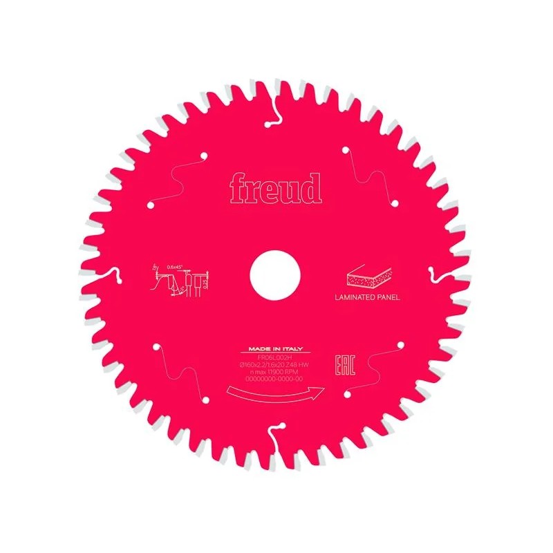 Freud Laminated Panel Circular Saw Blade 160 x 20 x 2.2/1.6mm x 48T - F03FS09799