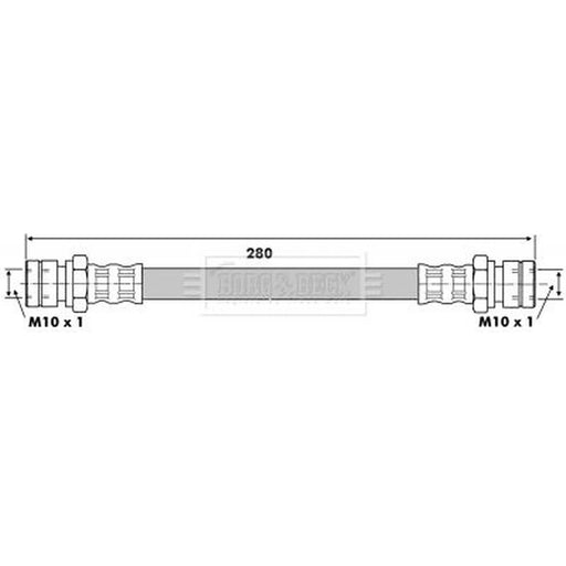 Borg & Beck Brake Hydraulic Hose Line Rear Left BBH6257