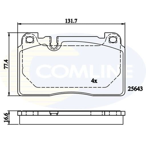 Comline 4 x Front Brake Pad Set CBP02302