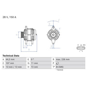 Bosch Car Alternator 12V 0 986 086 290