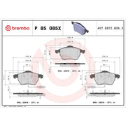 Brembo 4 x Front Brake Pad Set P85085X