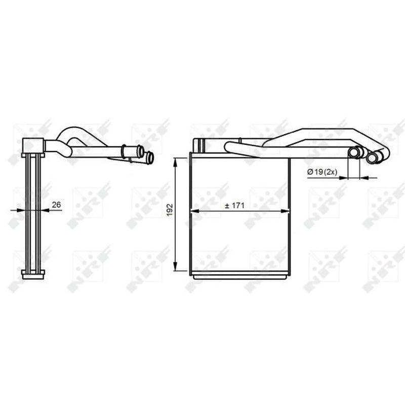 NRF Heater Matrix Core Heat Exchanger 54290