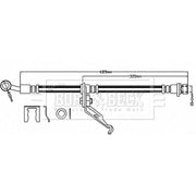 Borg & Beck Brake Hydraulic Hose Line Front Left BBH8126