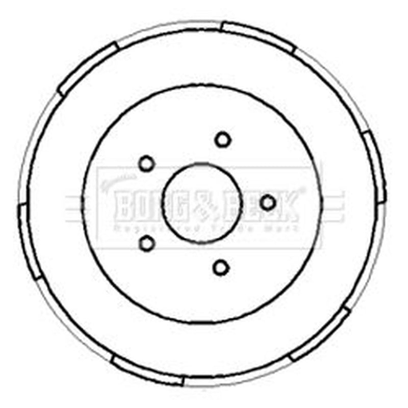 Borg & Beck Brake Drum Assembly Rear BBR7186