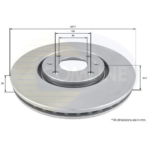 Comline 2 x Front Brake Discs ADC1544V
