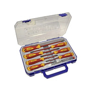 Faithfull VDE Soft Grip Screwdriver Set (Case), 8 Piece - FAISDVDESET8