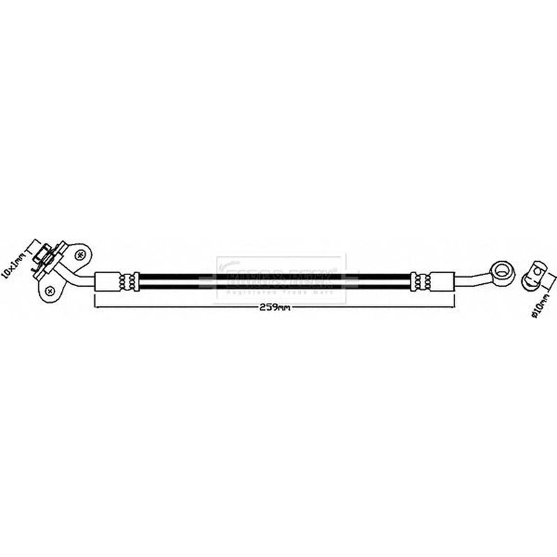 Borg & Beck Brake Hydraulic Hose Line Rear Left BBH8139