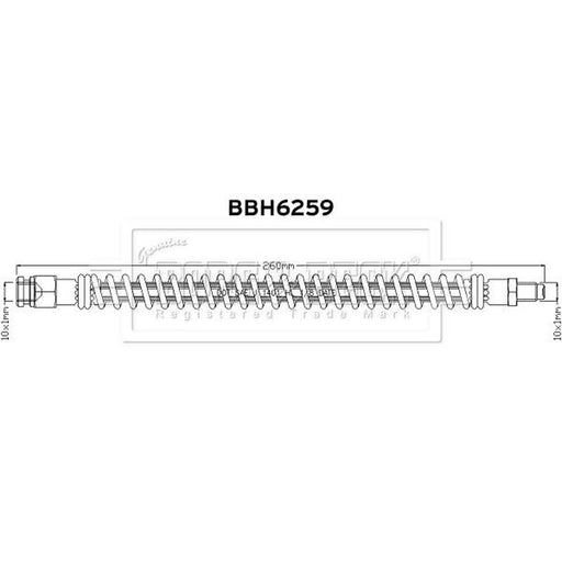 Borg & Beck Brake Hydraulic Hose Line Front Left BBH6259