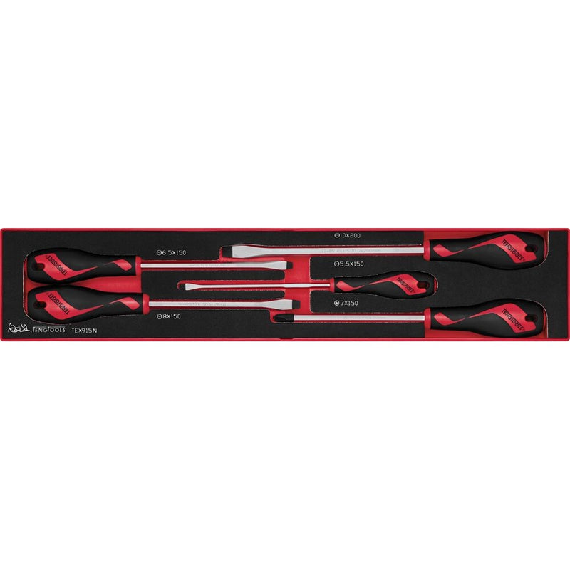 Teng Tools Screwdriver Set FOAMX4 5 Pieces