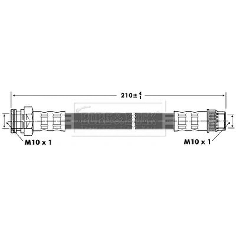 Borg & Beck Brake Hydraulic Hose Line Rear Left BBH6903