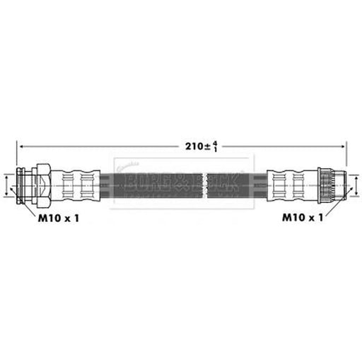 Borg & Beck Brake Hydraulic Hose Line Rear Left BBH6903