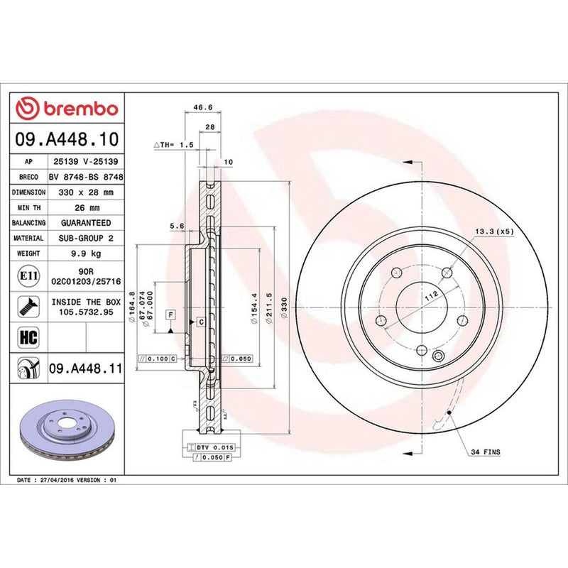 Brembo Front Brake Discs 09.A448.11
