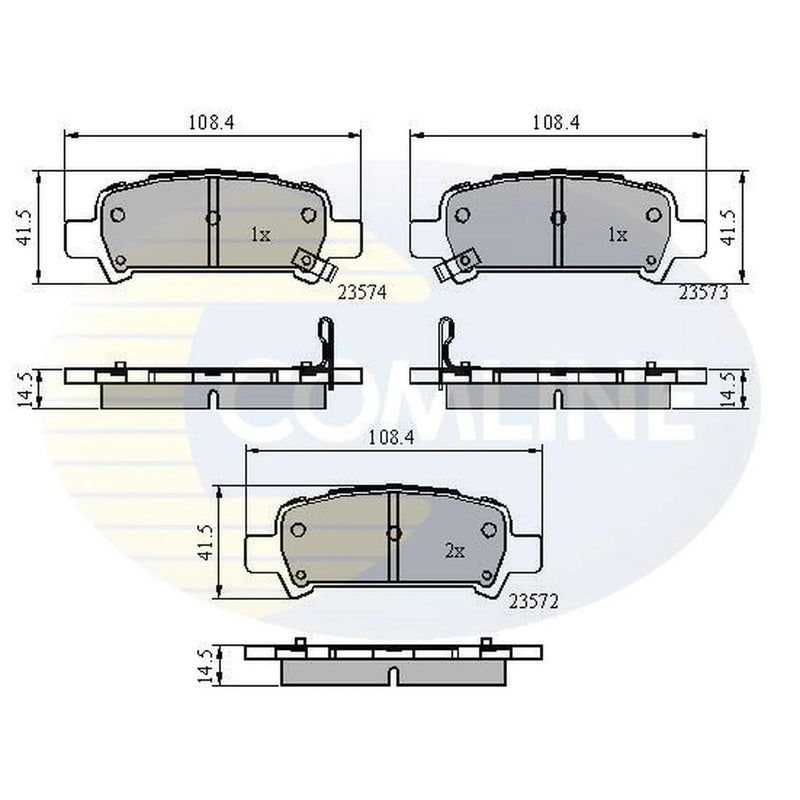 Comline 4 x Rear Brake Pad Set CBP3882