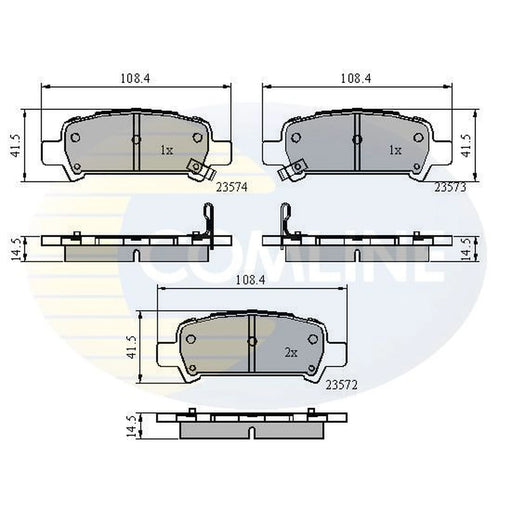 Comline 4 x Rear Brake Pad Set CBP3882