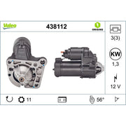 Valeo Starter Motor 12V 1.3kW 11 Teeth 438112