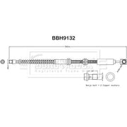 Borg & Beck Brake Hydraulic Hose Line Rear Left BBH9132