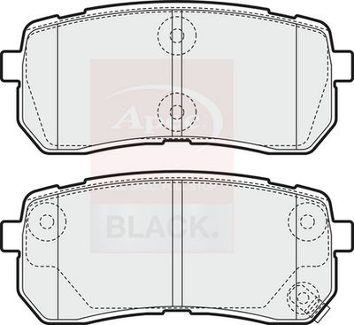 Apec Black Rear Brake Pad Set PAD1581B