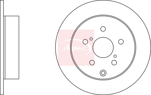 Apec 2 x Brake Disc Set Solid