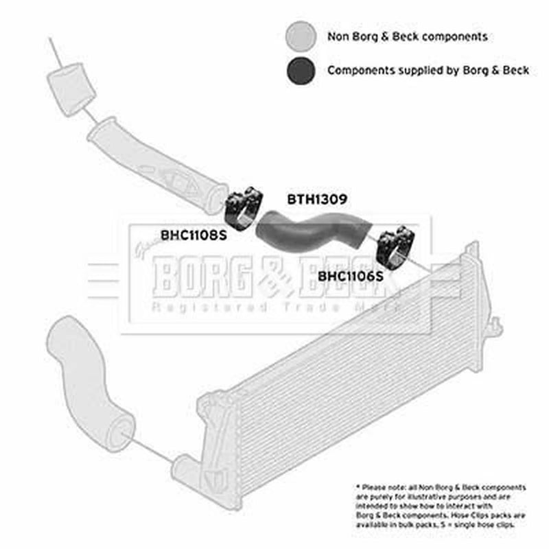 Borg & Beck Intercooler Turbo Charge Air Hose BTH1309