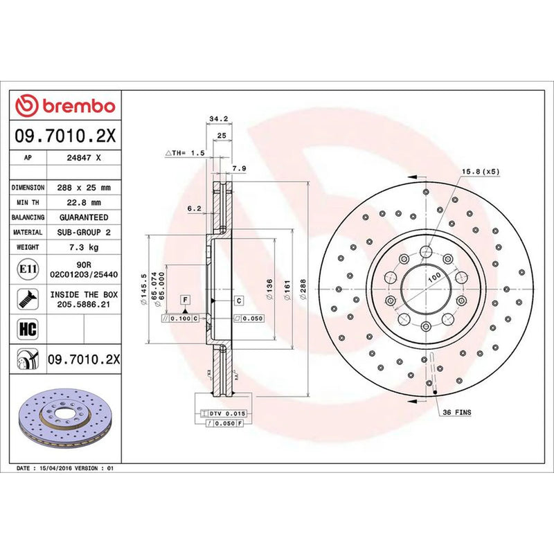 Brembo Xtra 2 x / Front Brake Discs 09.7010.2X