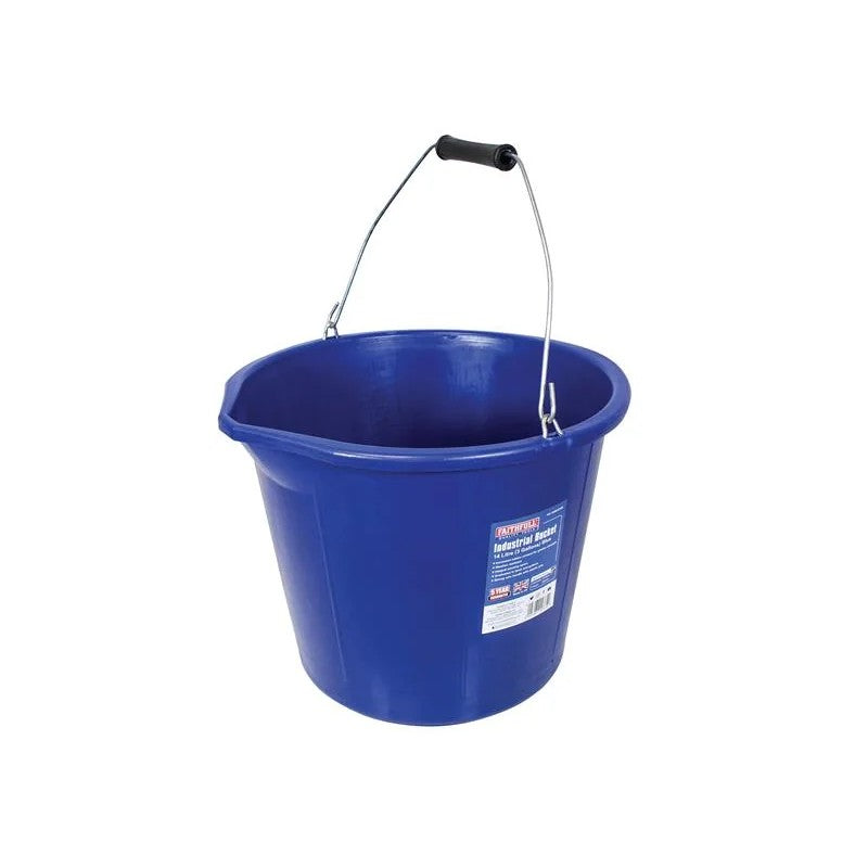 Faithfull Builder's Industrial Bucket 14 litre (3 gallon) - Blue - FAI3GBUCKIN