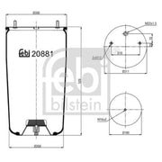Febi Air Suspension Bellow 310mm 20881