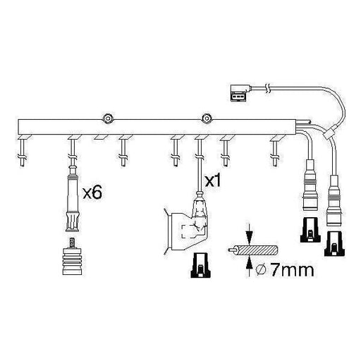 Genuine Bosch Ignition Lead B323 Fits Bmw 3 325I - 2.5 - 83-89 0986356323 Bosch  - Town Parts