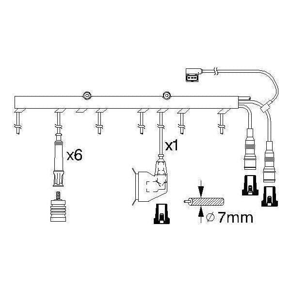 Genuine Bosch Ignition Lead B323 Fits Bmw 3 325I - 2.5 - 83-89 0986356323 Bosch  - Town Parts