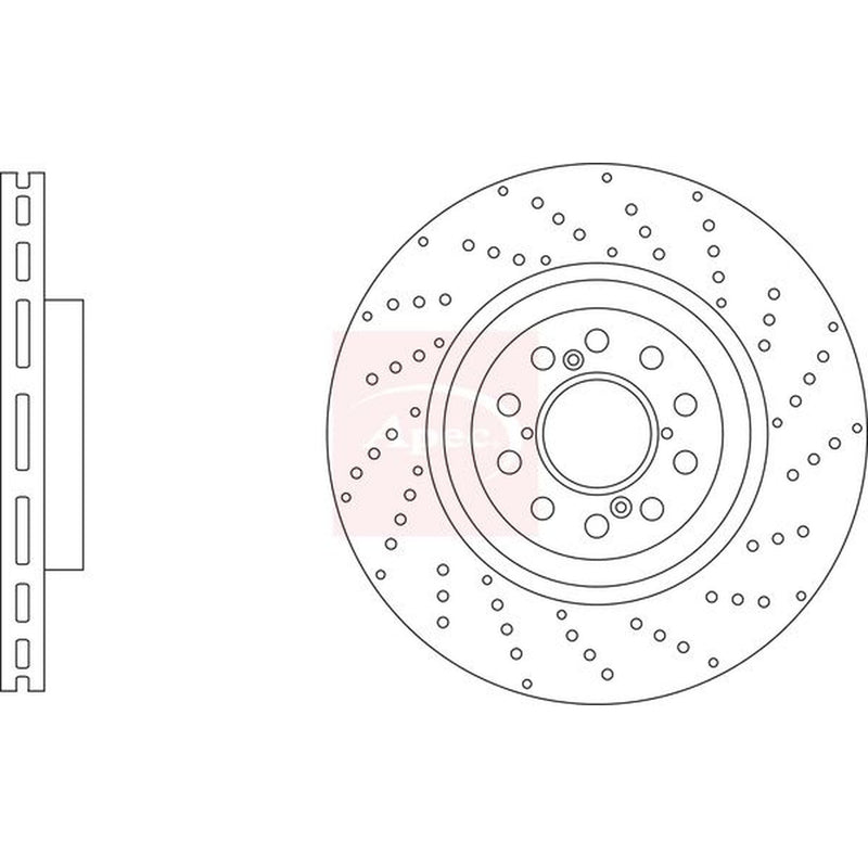 Apec 2 x Perforated/Vented Front Brake Discs DSK3315