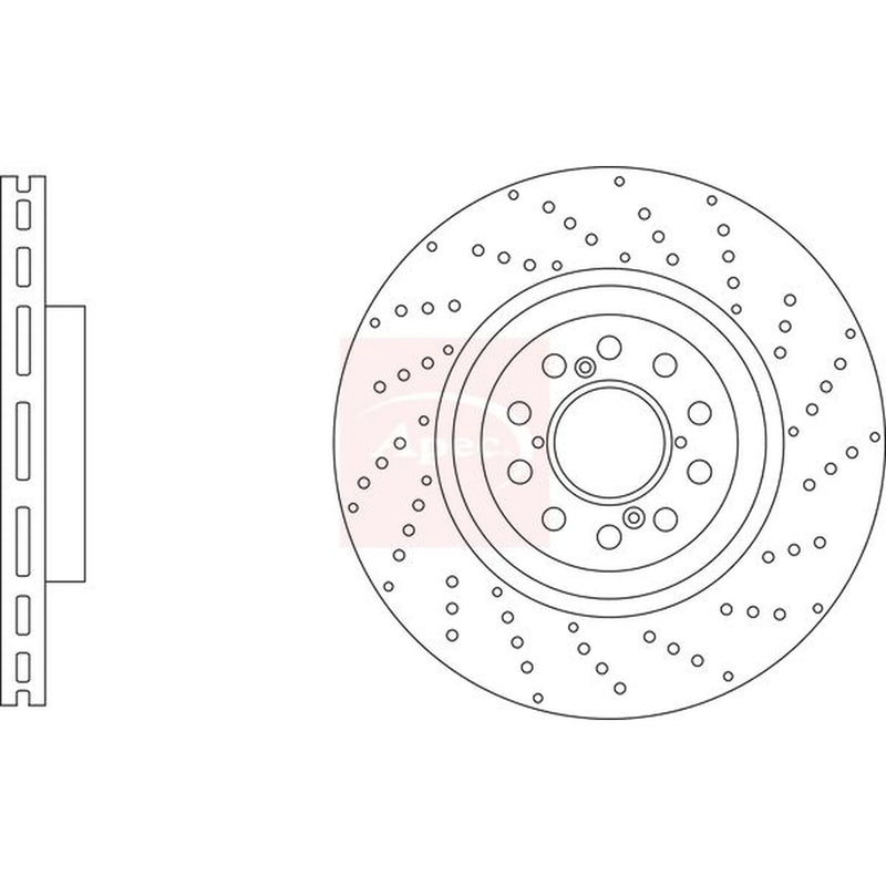 Apec 2 x Perforated/Vented Front Brake Discs DSK3315