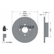 Textar 2 x Solid Front Brake Discs 92110803