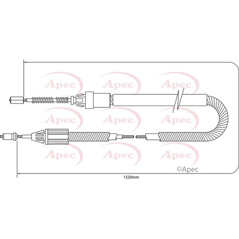 Apec Handbrake Cable Left Rear CAB1363