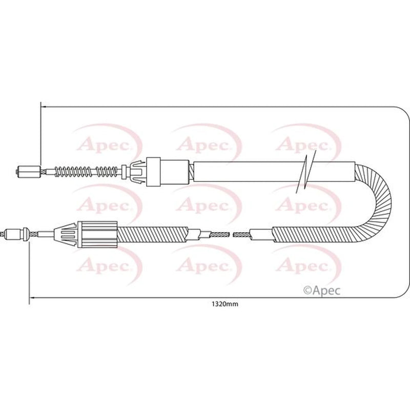 Apec Handbrake Cable Left Rear CAB1363