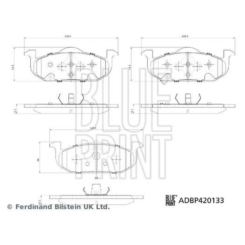 Blue Print Front Brake Pad Set ADBP420133